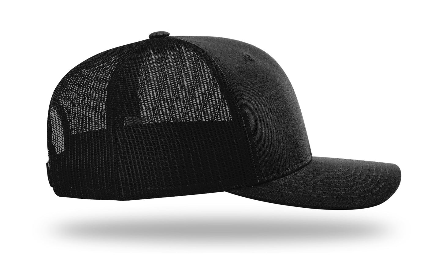 Richardson 112 Mesh Snapback Trucker Caps - BLACK