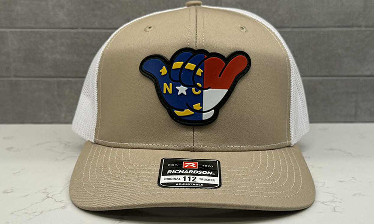 North Carolina Flag PVC Patch Hang Loose - 112 Snapback Royal Khaki/White
