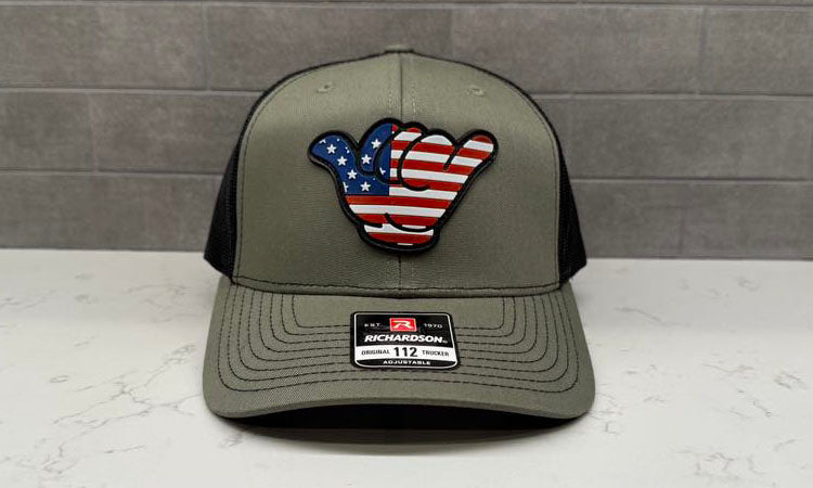 USA Flag PVC Patch Hang Loose - 112 Snapback Loden Green/Black
