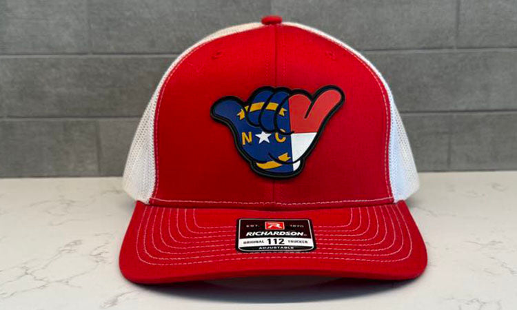 North Carolina Flag PVC Patch Hang Loose - 112 Snapback Red/White