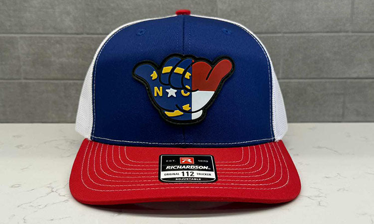 North Carolina Flag PVC Patch Hang Loose - 112 Snapback Royal/White/Red