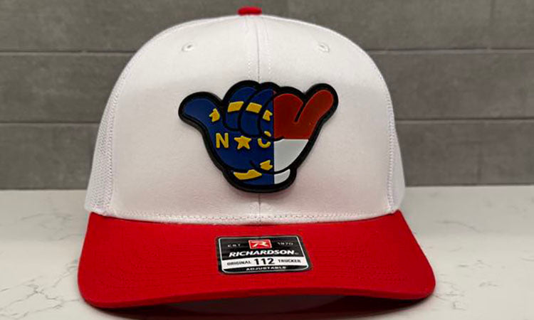 North Carolina Flag PVC Patch Hang Loose - 112 Snapback White/Red