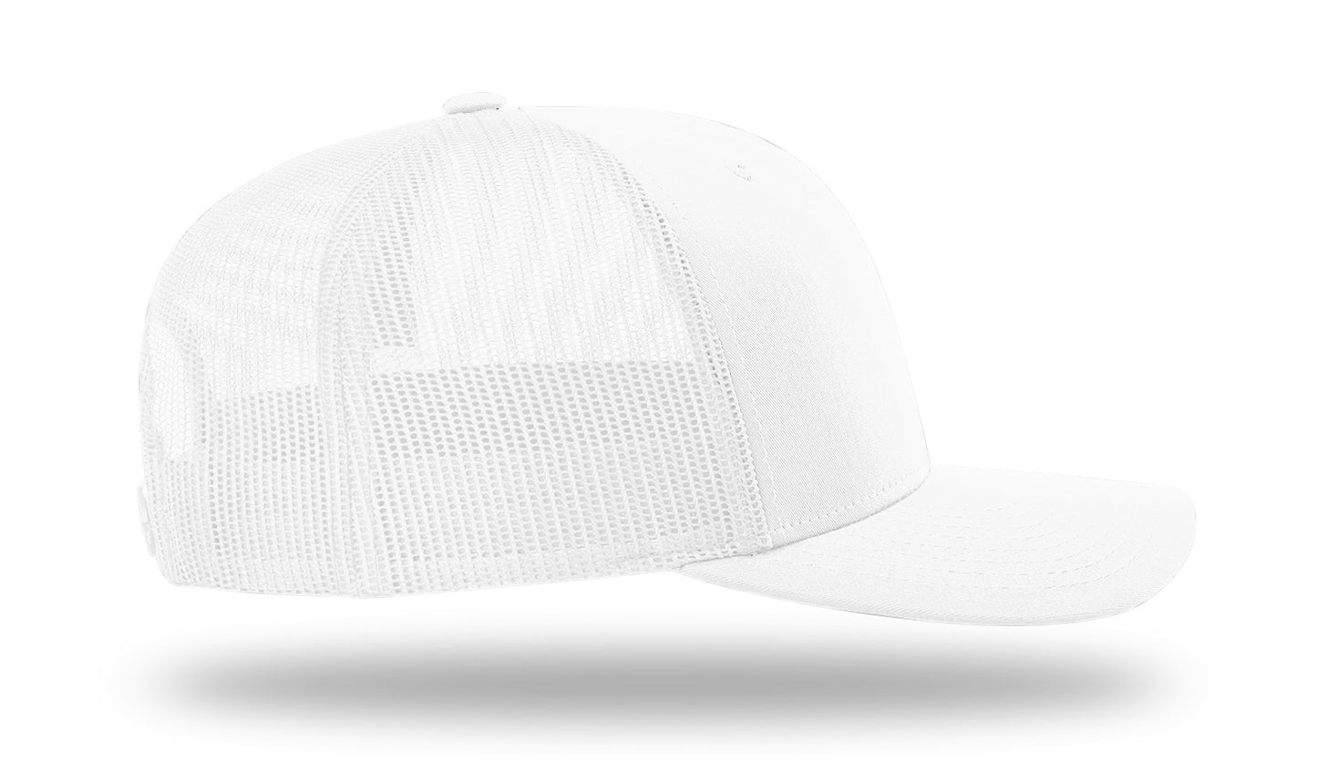 Richardson 112 Mesh Snapback Trucker Caps - WHITE