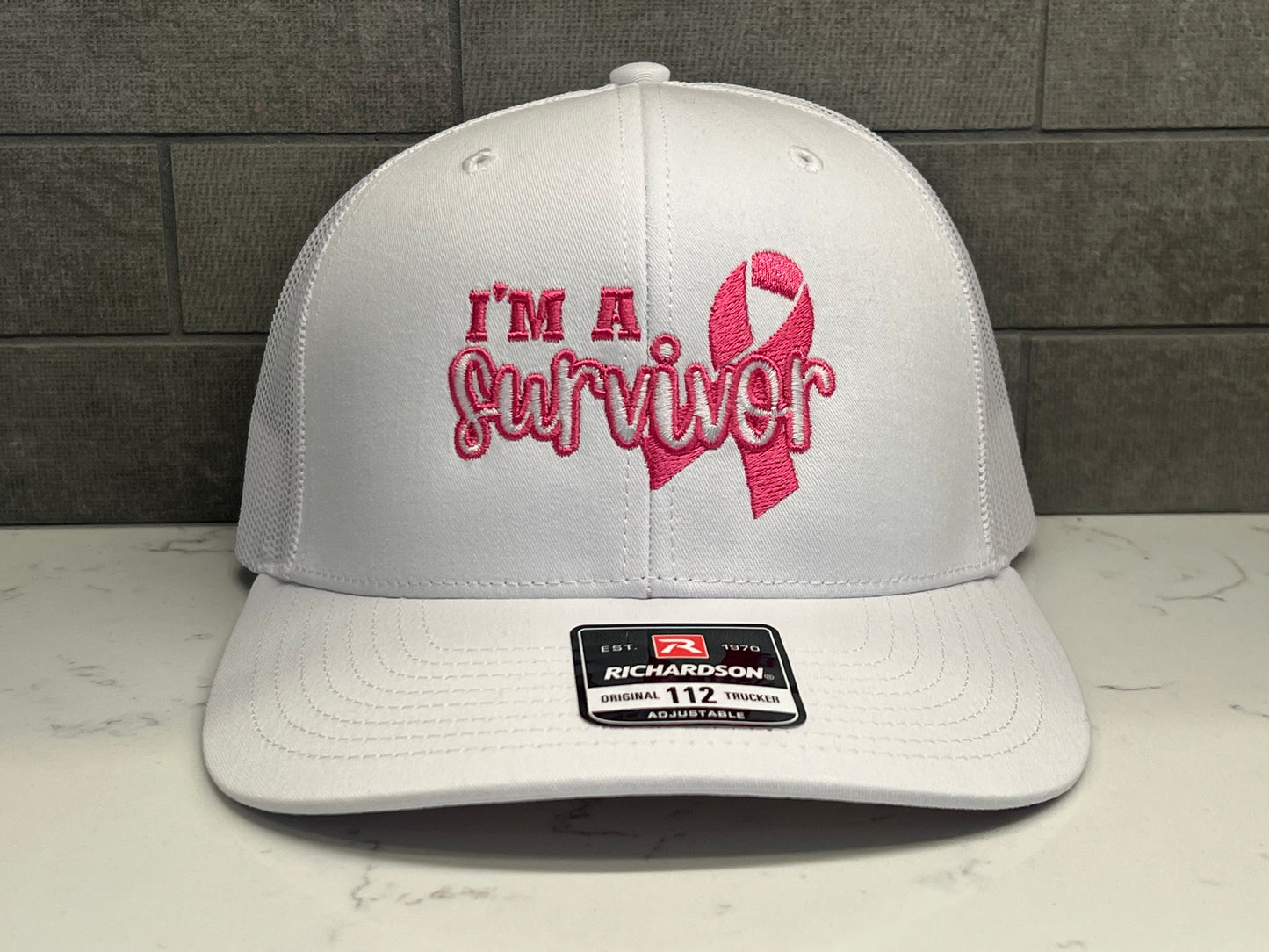 I am a Survivor - Richardson 112 Solid White