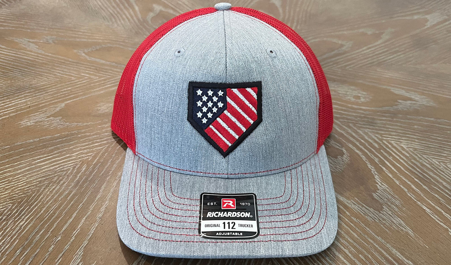 Homeplate USA Flag - R112 Heather Gray/Red
