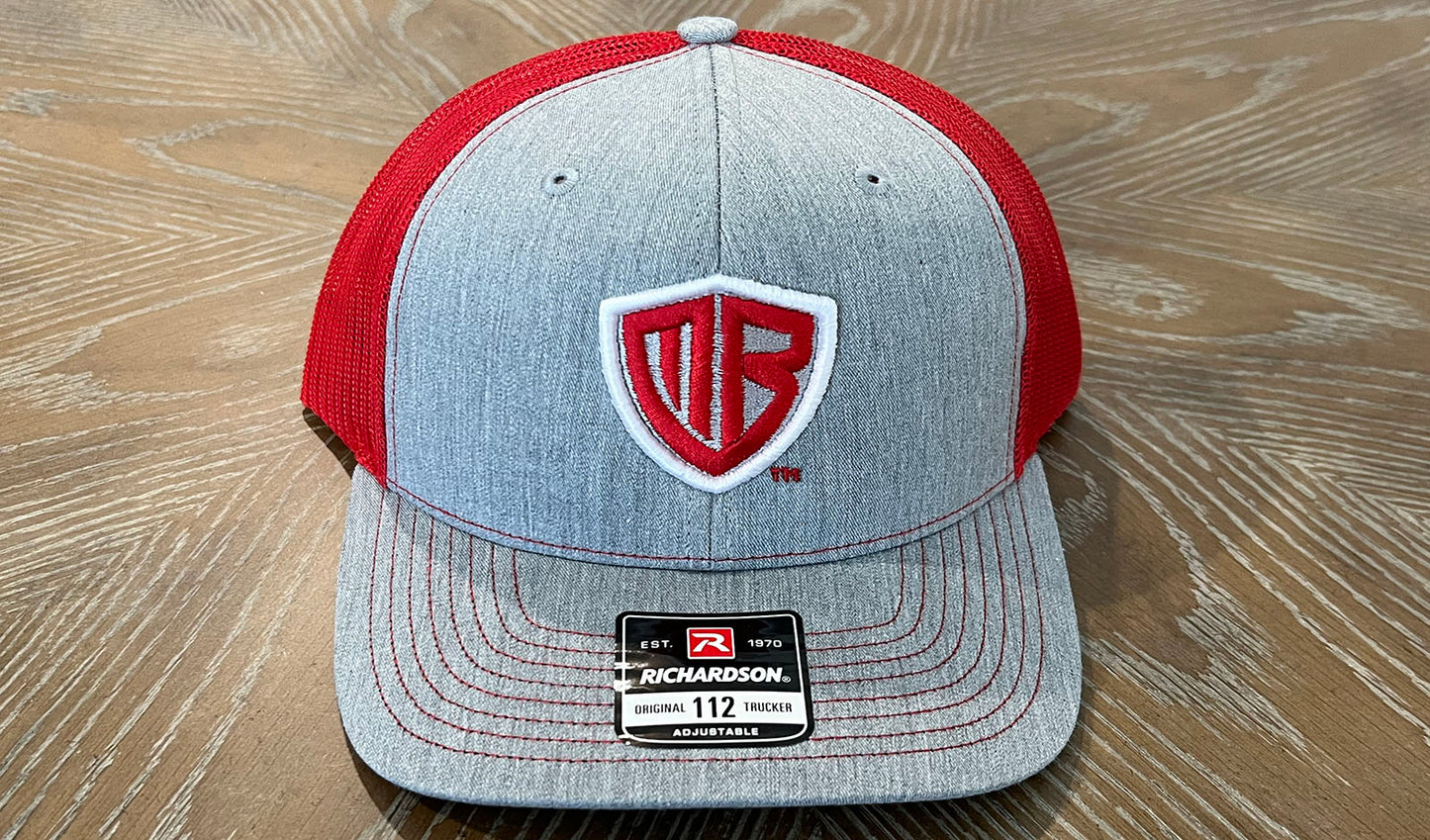 MB Shield - Richardson 112 Snapback - Heather Gray/Red