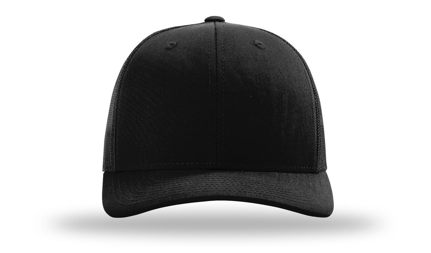Richardson 112 Mesh Snapback Trucker Caps - BLACK