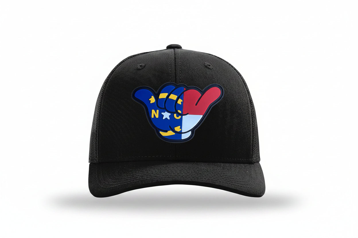 North Carolina Flag PVC Patch Hang Loose - 112 Snapback Solid Black