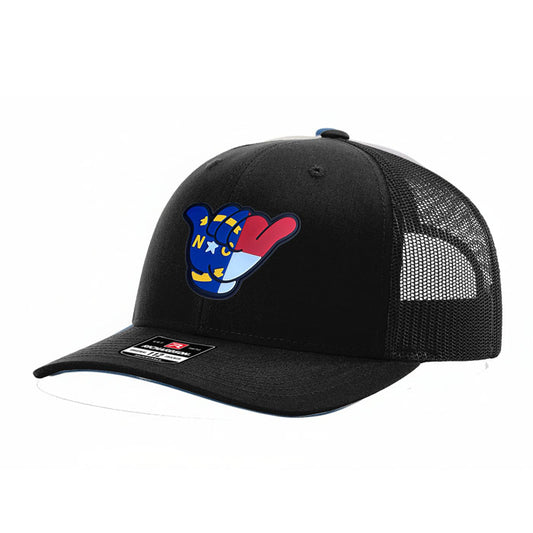 North Carolina Flag PVC Patch Hang Loose - 112 Snapback Solid Black
