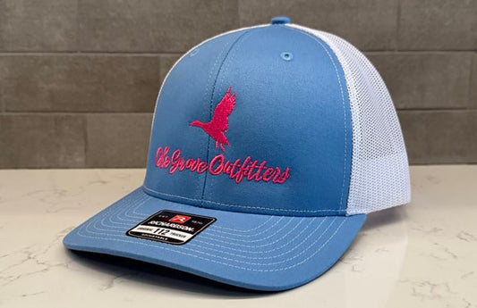 Ole Grove Outfitters Hat - 112 Richardson Snapback Columbia Blue/White