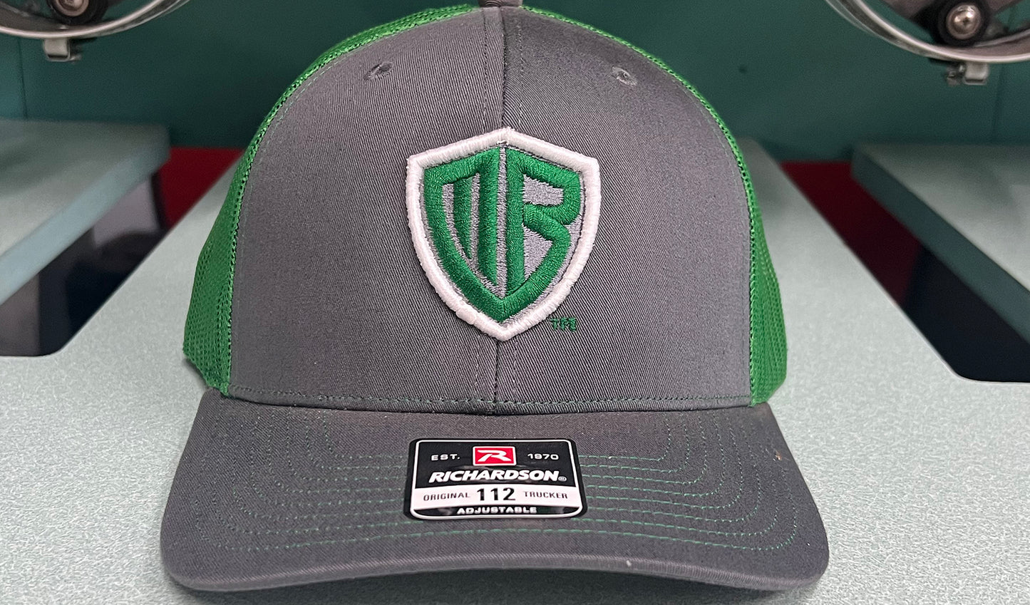 MB Shield - Richardson 112 Snapback - Charcoal/Kelly Green