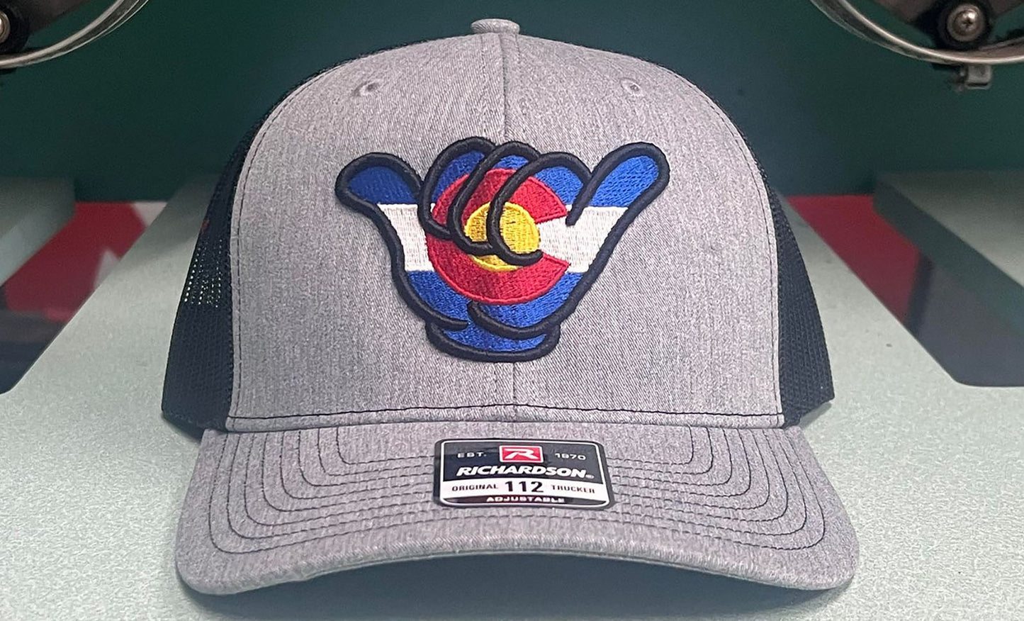 Colorado Flag Hang Loose - Richardson 112 Heather Gray/Black