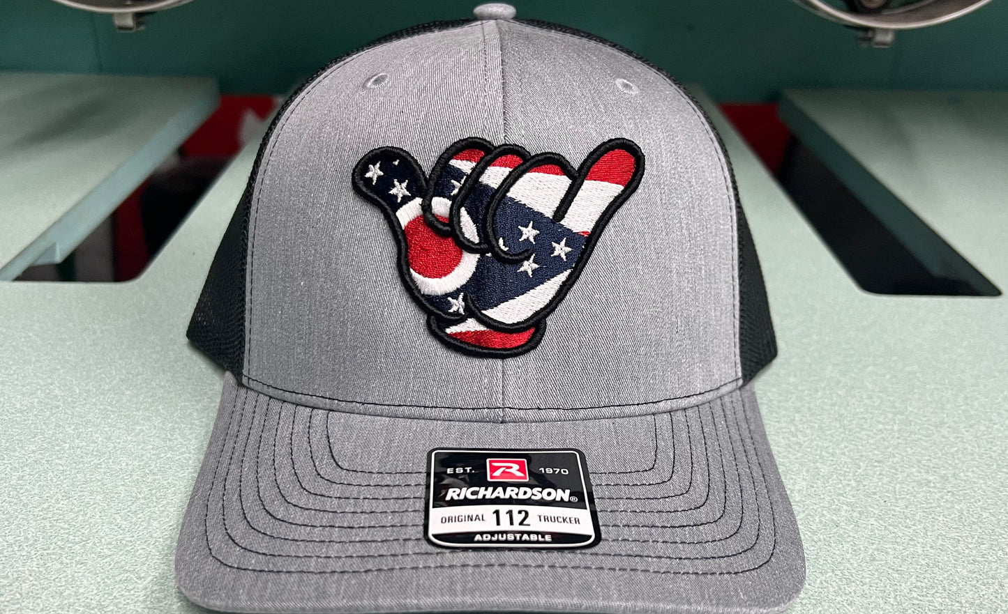 Ohio Flag Hang Loose - Richardson 112 Heather Gray/Black