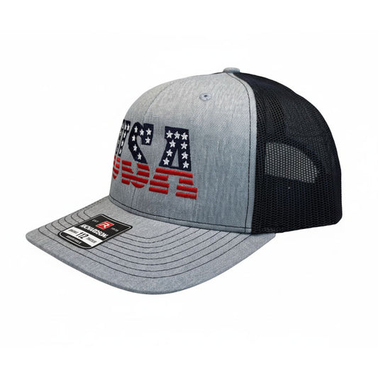 USA Hat - Richardson 112 Snaback Heather Gray/Black