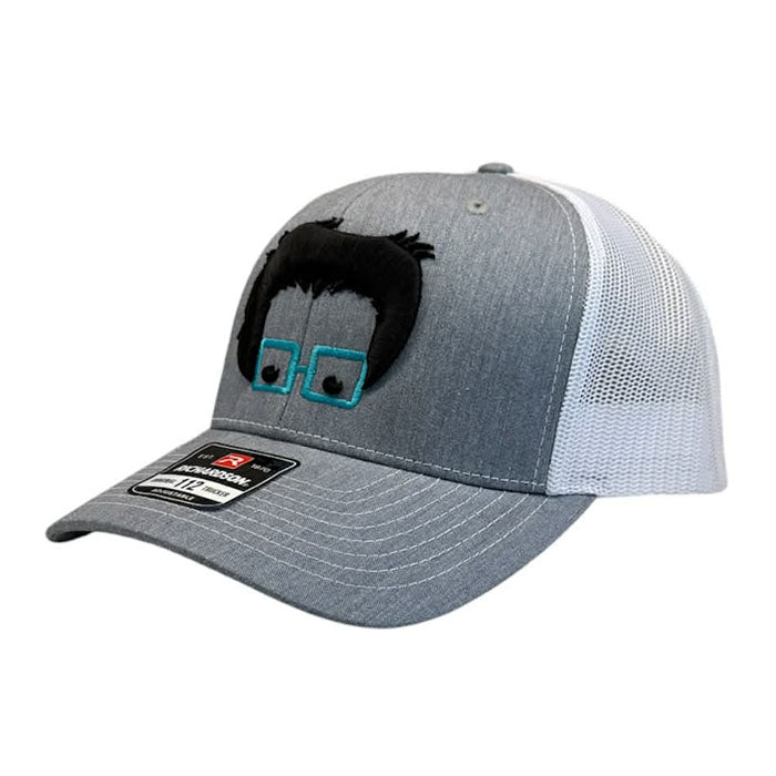 The NERD hat - Richardson 112 Snapback Heather Gray/White 3d PUFF HAIR