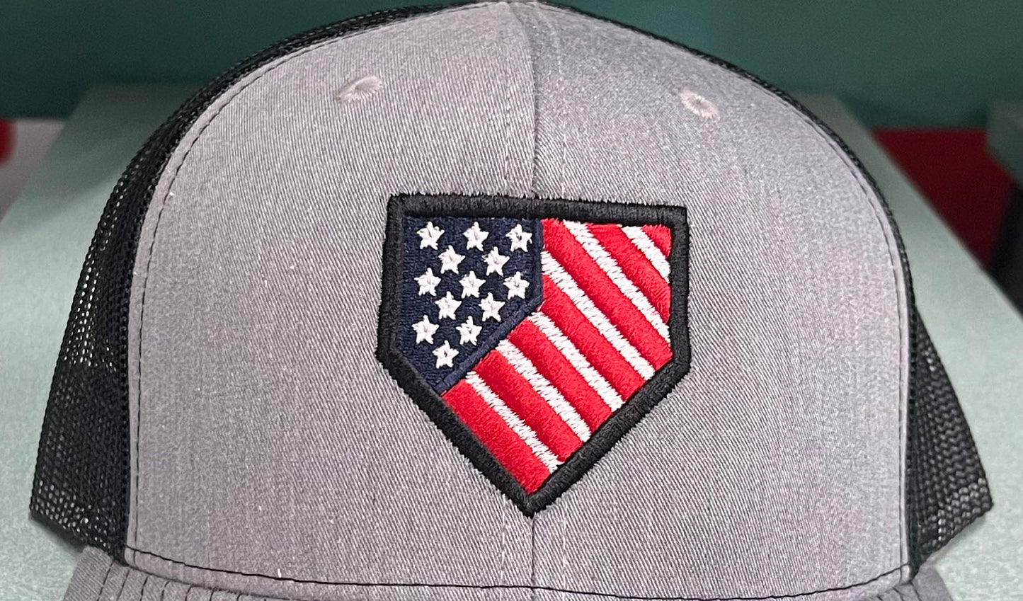 Homeplate USA Flag - R112 Heather Gray/Black