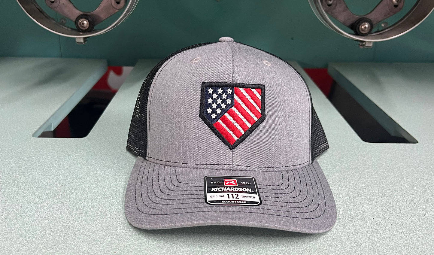 Homeplate USA Flag - R112 Heather Gray/Black