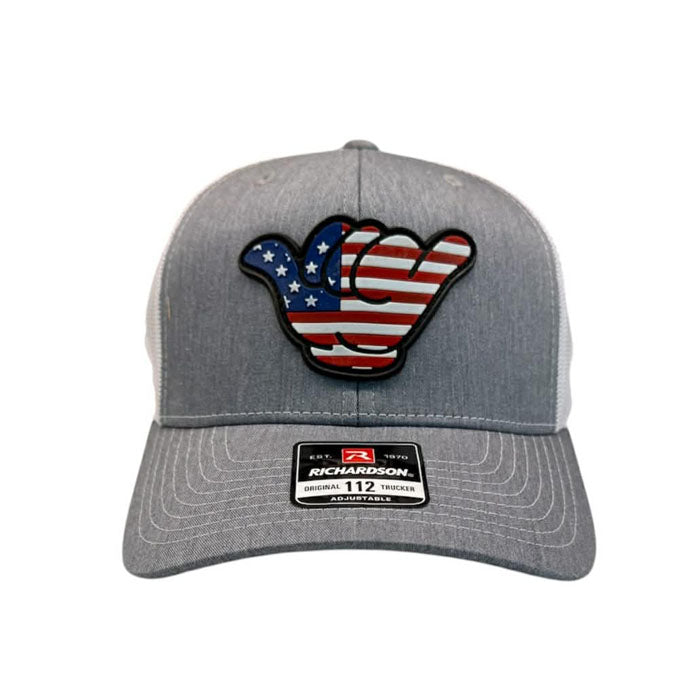 USA Flag PVC Patch Hang Loose - 112 Snapback Heather Gray/White