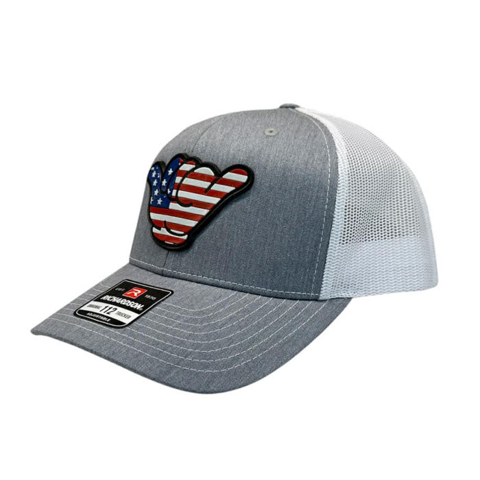 USA Flag PVC Patch Hang Loose - 112 Snapback Heather Gray/White