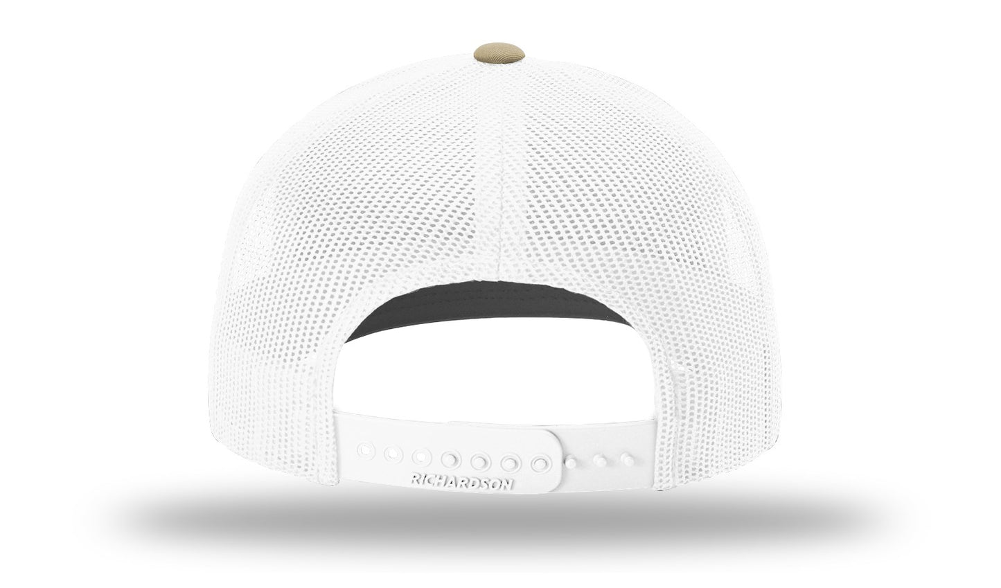 The NERD hat - Richardson 112 Snapback Khaki/White 3d PUFF HAIR