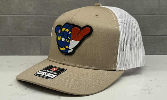 North Carolina Flag PVC Patch Hang Loose - 112 Snapback Royal Khaki/White
