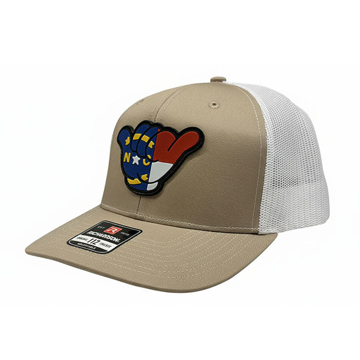 North Carolina Flag PVC Patch Hang Loose - 112 Snapback Royal Khaki/White