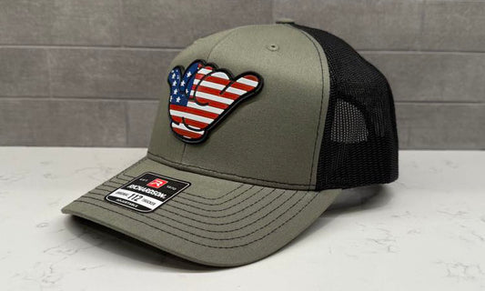 USA Flag PVC Patch Hang Loose - 112 Snapback Loden Green/Black