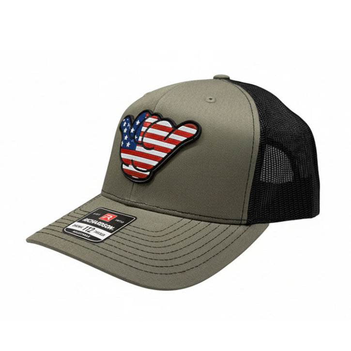 USA Flag PVC Patch Hang Loose - 112 Snapback Loden Green/Black