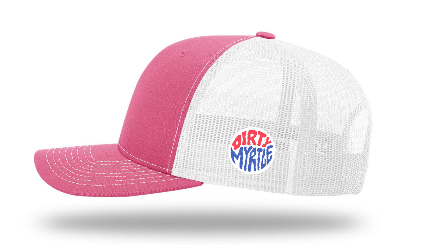 USA Flag PVC Patch Hang Loose - R112 Snapback Pink/White