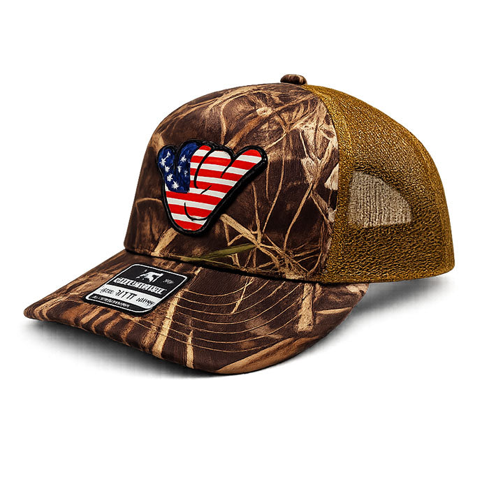 USA Flag PVC Patch Hang Loose - R112 Snapback Realtree Max-7/ Buck