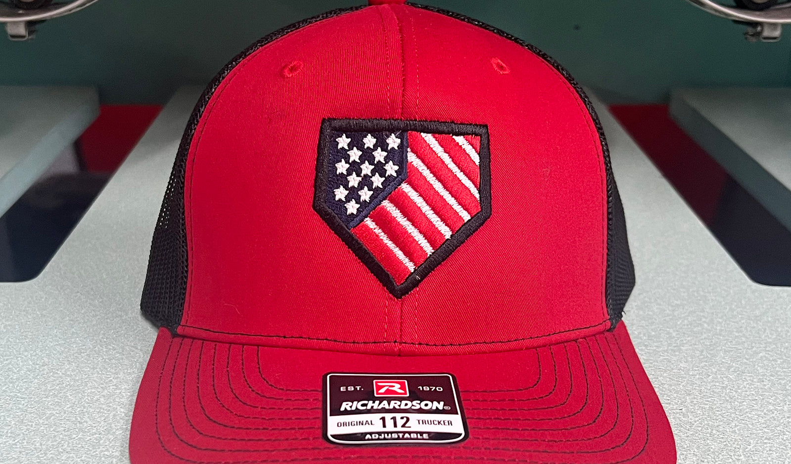 Homeplate USA Flag - R112 Red/Black – Myrtle Beach Hats™