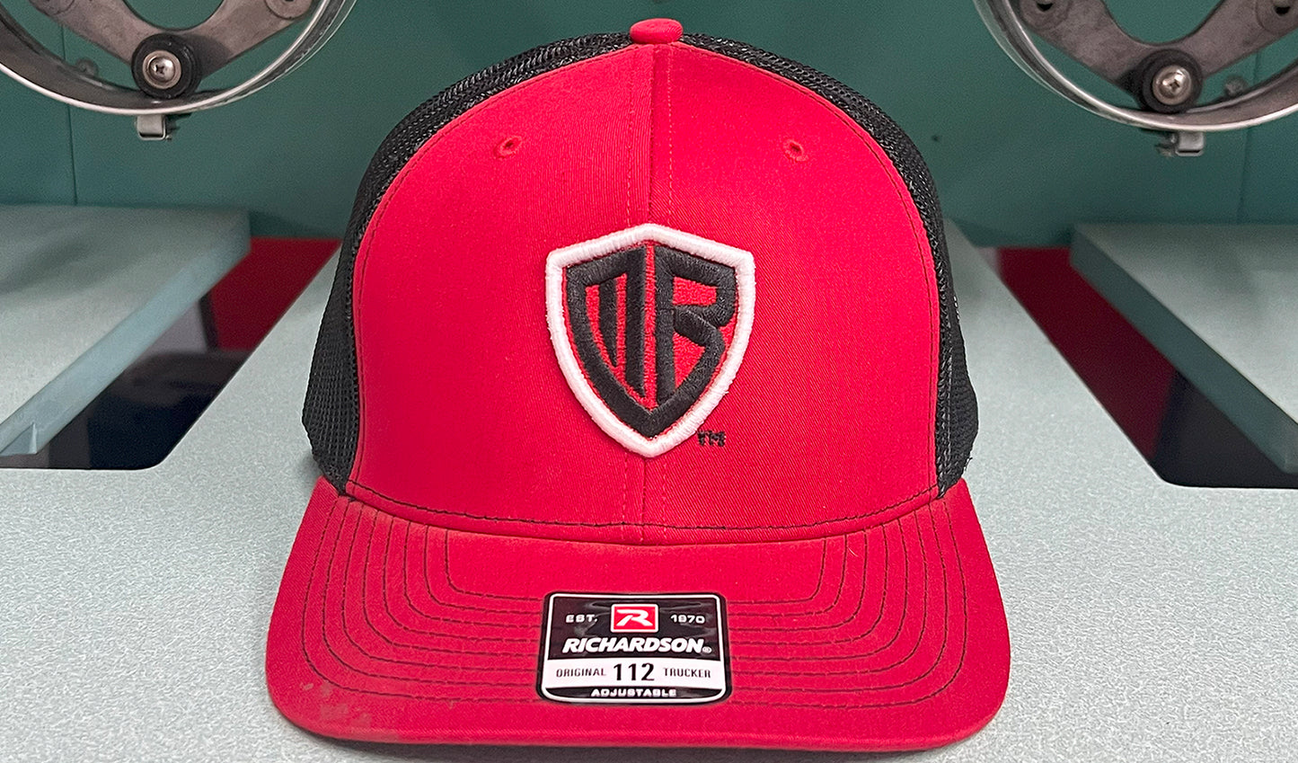 MB Shield 3D Puff  - R112 Snapback - Red/Black