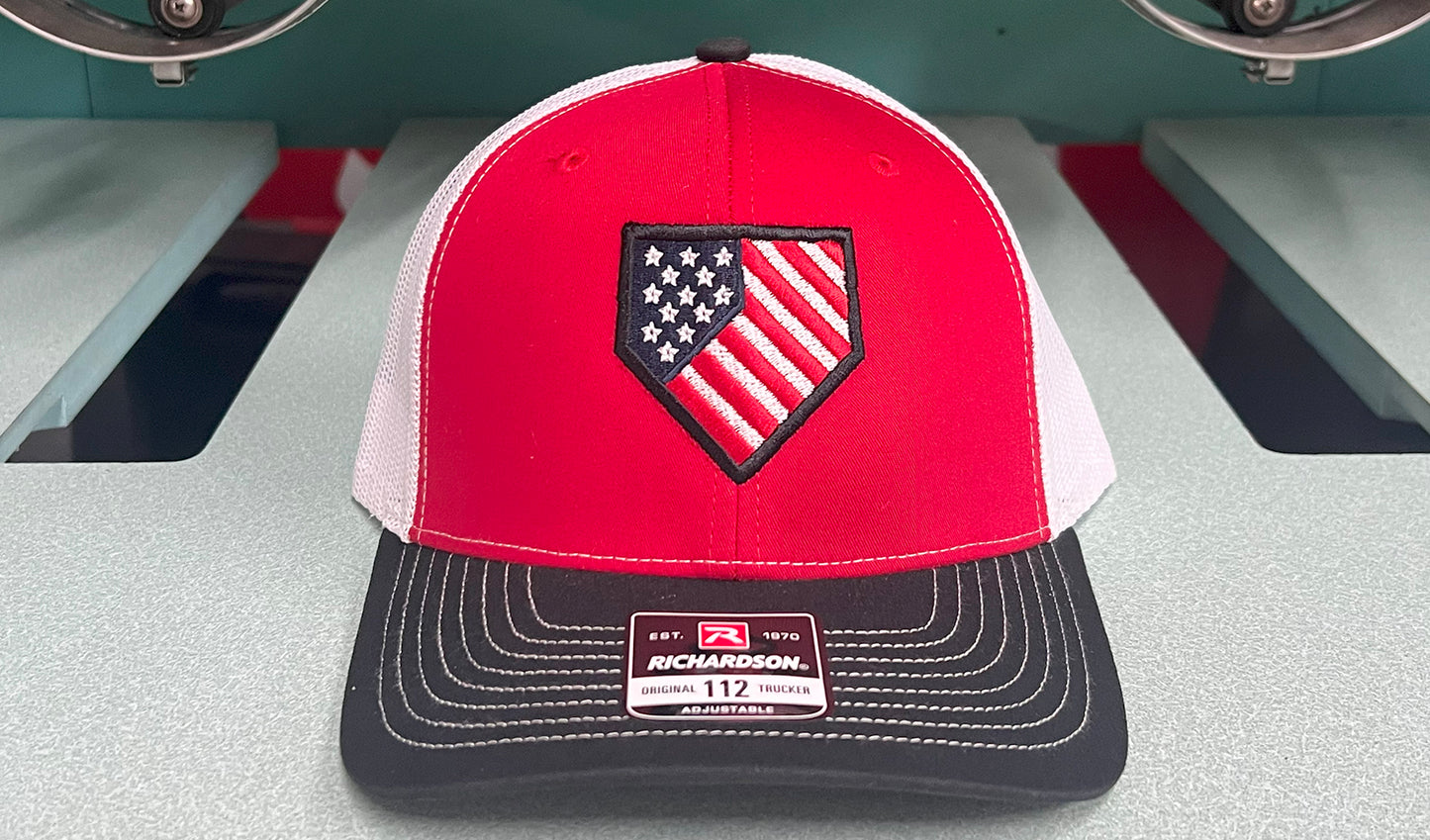 Homeplate USA Flag - R112  Red/White/Black