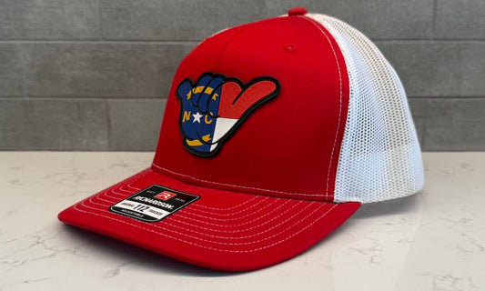 North Carolina Flag PVC Patch Hang Loose - 112 Snapback Red/White