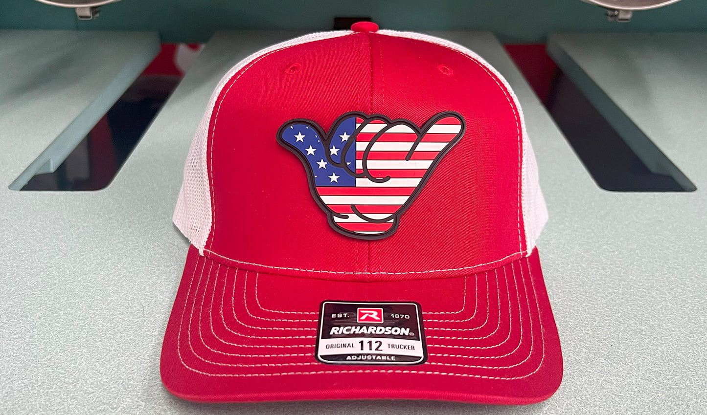 USA Flag PVC Patch Hang Loose - R112 Snapback Red/White