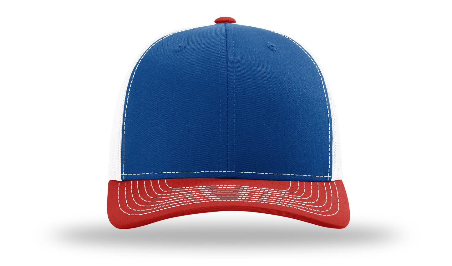 Richardson 112 Mesh Snapback Trucker Caps - Royal Blue/White/Red