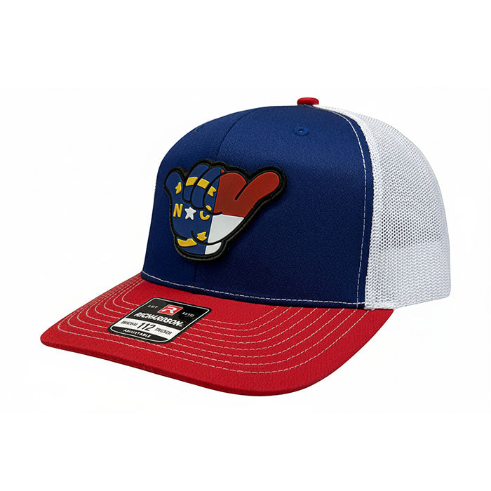 North Carolina Flag PVC Patch Hang Loose - 112 Snapback Royal/White/Red