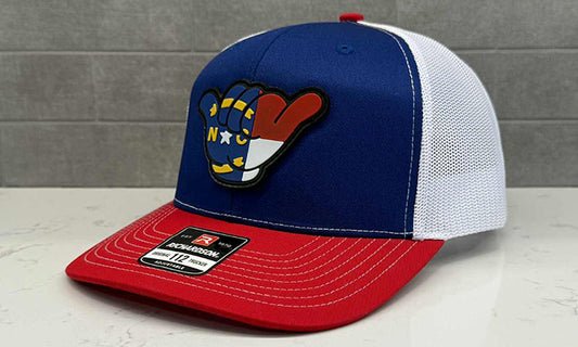 North Carolina Flag PVC Patch Hang Loose - 112 Snapback Royal/White/Red