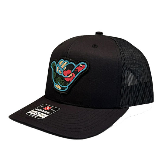 Hawaiian Hang Loose PVC Patch - Richardson 112 Snapback Solid Black