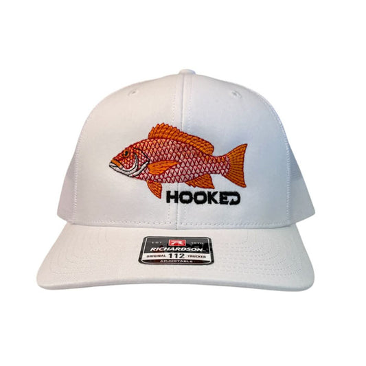R112 Solid White Snapback - Red Snapper
