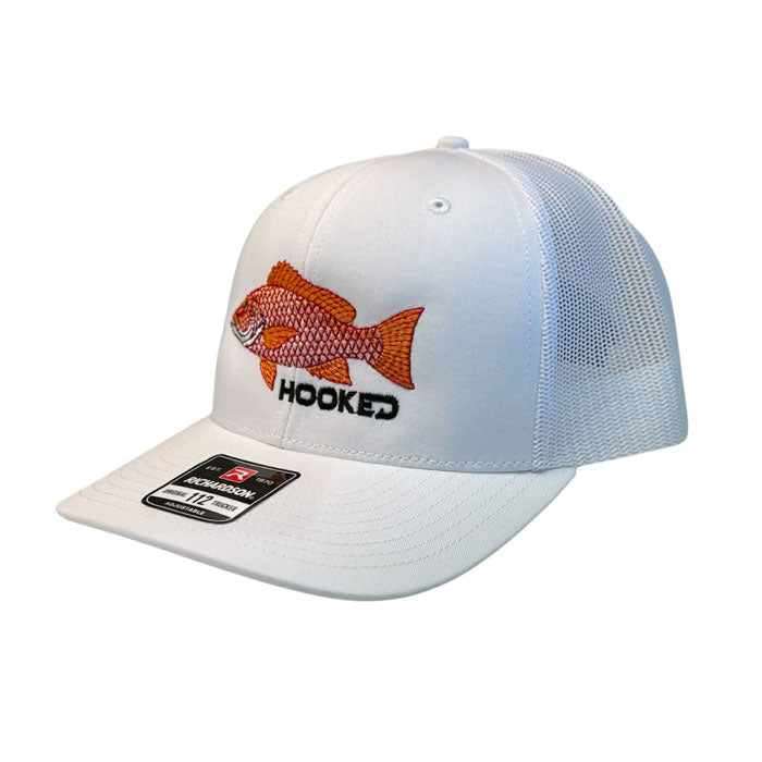 R112 Solid White Snapback - Red Snapper