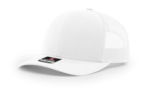 Richardson 112 Mesh Snapback Trucker Caps - WHITE