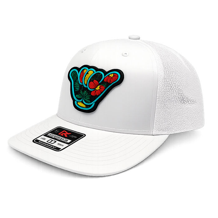 Hawaiian Hang Loose PVC Patch - Richardson 112 Snapback Solid White