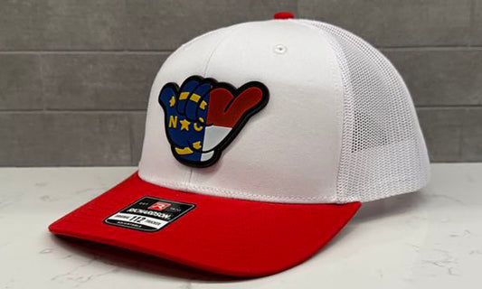 North Carolina Flag PVC Patch Hang Loose - 112 Snapback White/Red