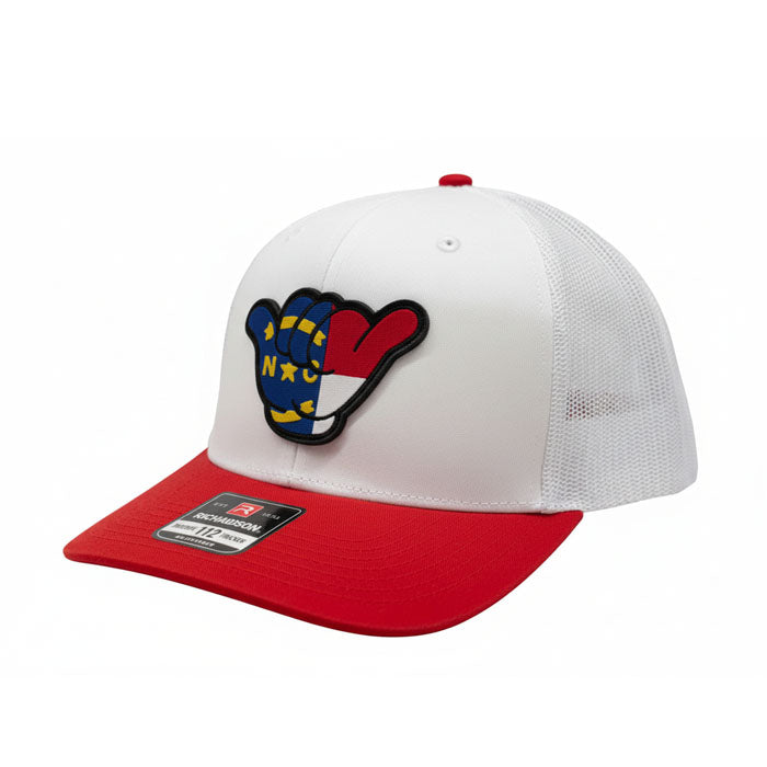 North Carolina Flag PVC Patch Hang Loose - 112 Snapback White/Red