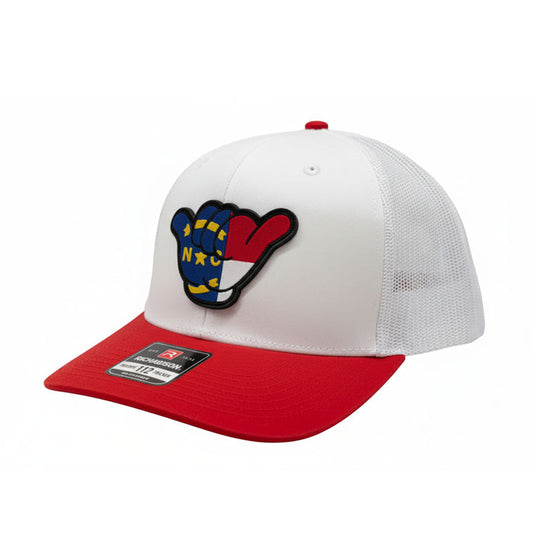 North Carolina Flag PVC Patch Hang Loose - 112 Snapback White/Red