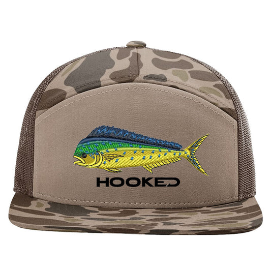 Mahi Mahi Dolphin - R168P Bark Duck Camo Flat Bill