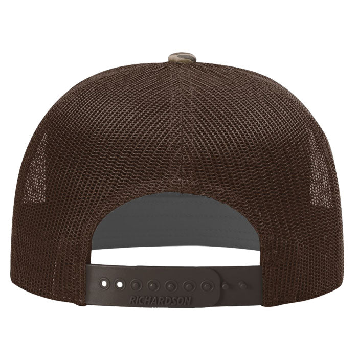 R168P Bark Duck Camo Flat Bill - Red Snapper