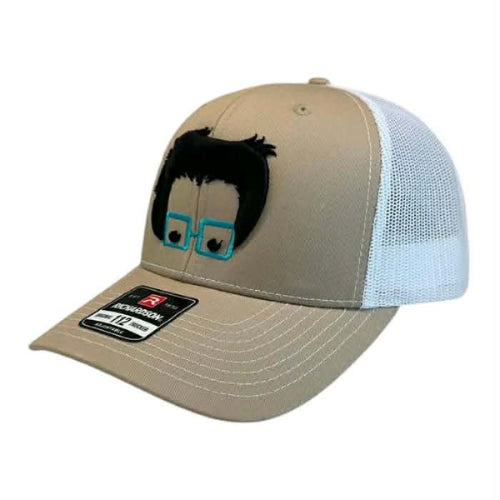 The NERD hat - Richardson 112 Snapback Khaki/White 3d PUFF HAIR
