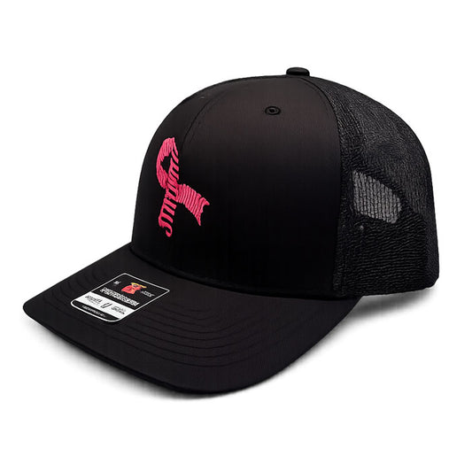 Cancer Ribbon Strength Hope Courage - R112 Solid Black snapback